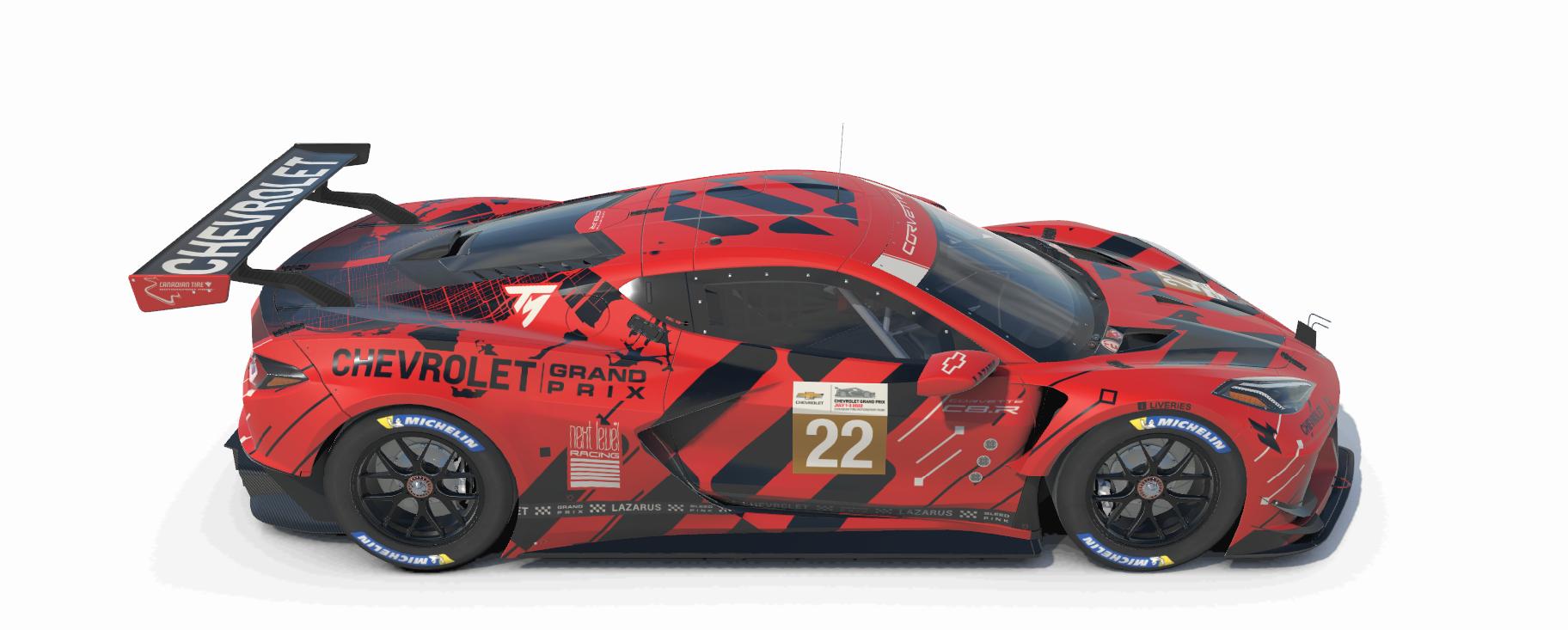 Lazarus Red and Black Chevrolet Corvette C8.R GTE by Tom Bryant