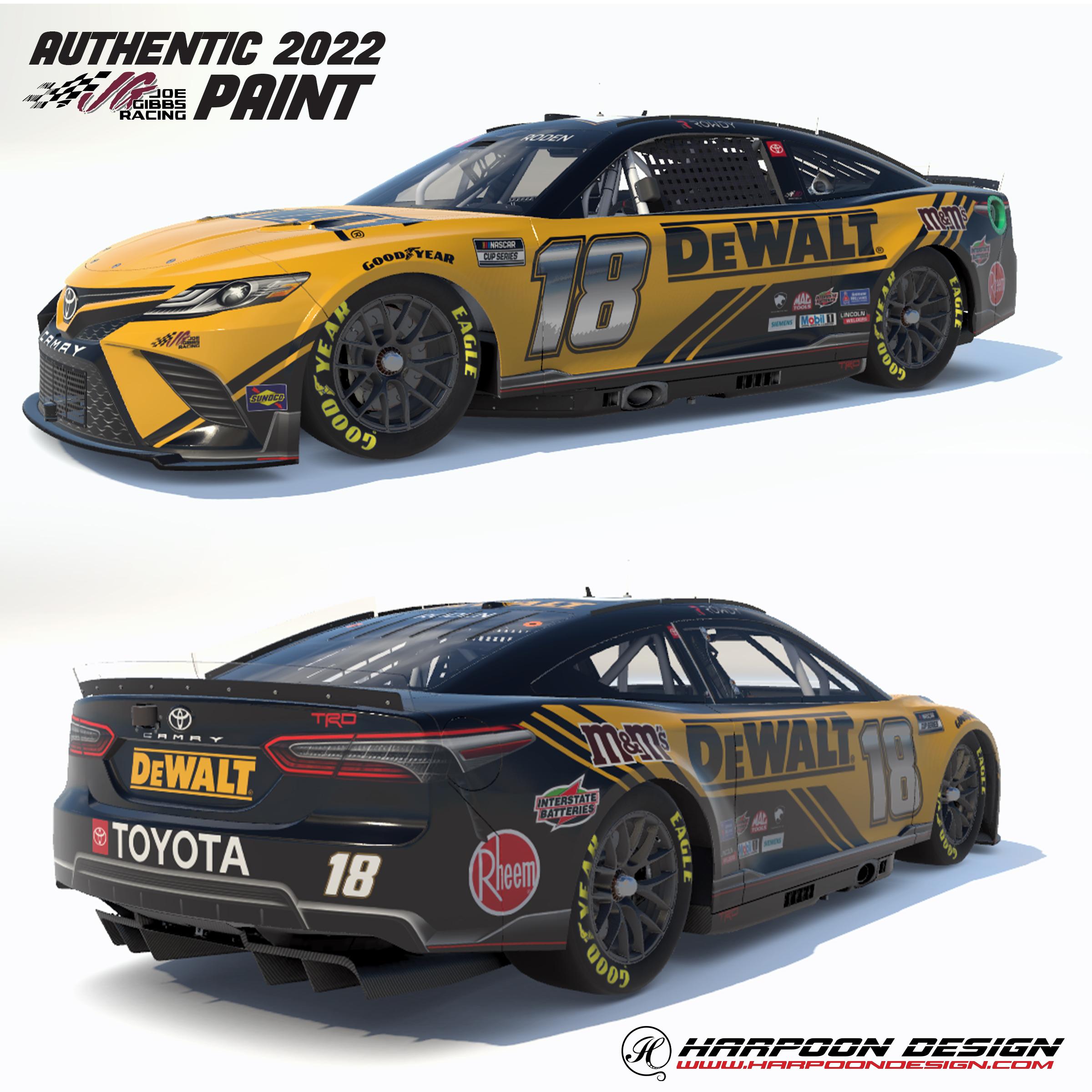 2022 Kyle Busch Dewalt Camry by Brantley Roden Trading Paints