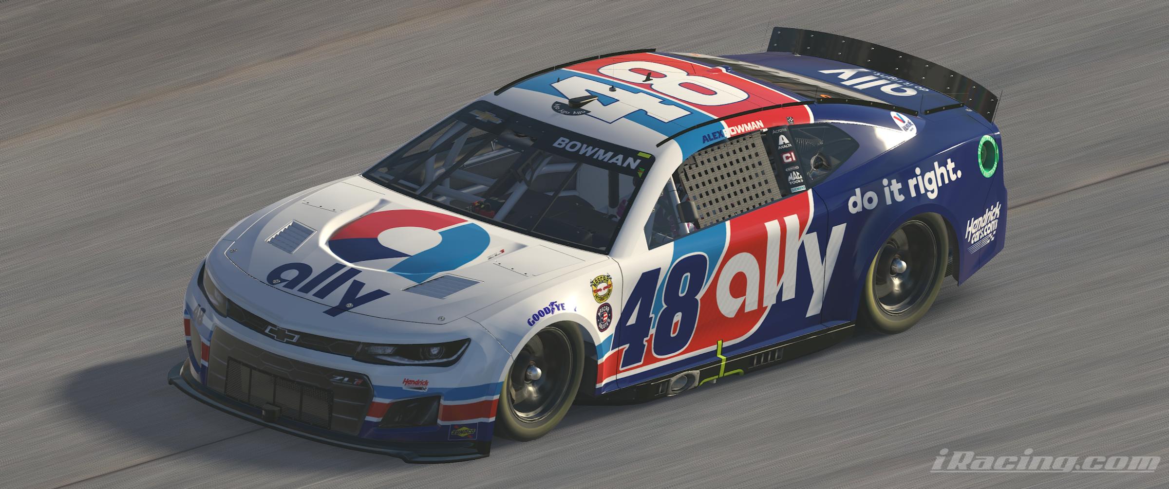 Preview of Alex Bowman #48 Ally Throwback Chevrolet Camaro ZL1 by Joe Sanchez