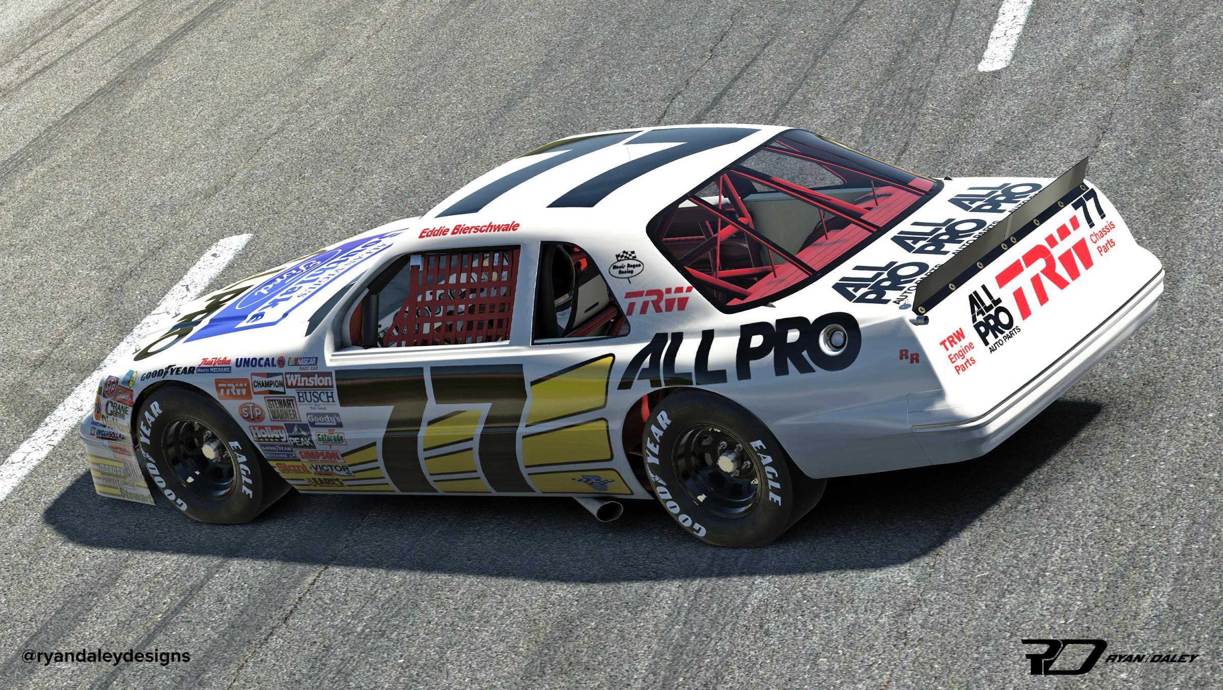 Preview of 1987 #77 Eddie Bierschwale All Pro Ford With Numbers by Ryan Daley