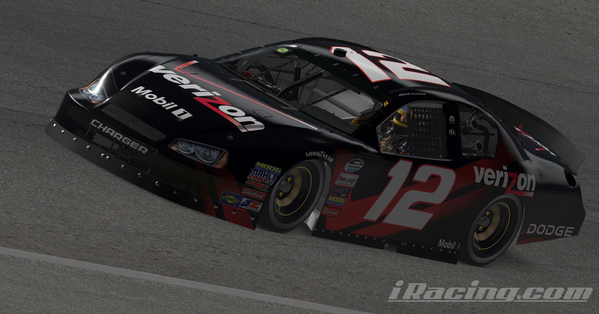 Preview of Justin Allgaiers #12 Verizon Dodge Charger by Brandon Tregembo