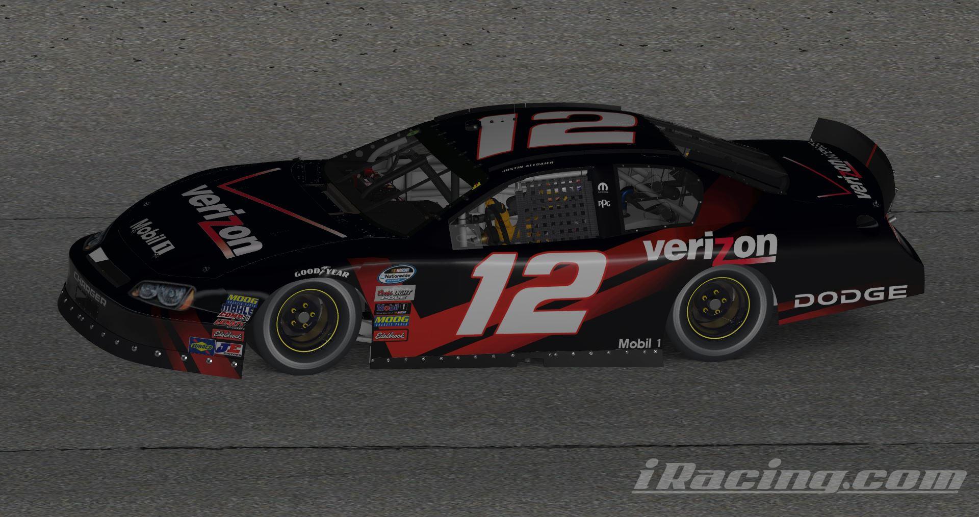 Preview of Justin Allgaiers #12 Verizon Dodge Charger by Brandon Tregembo