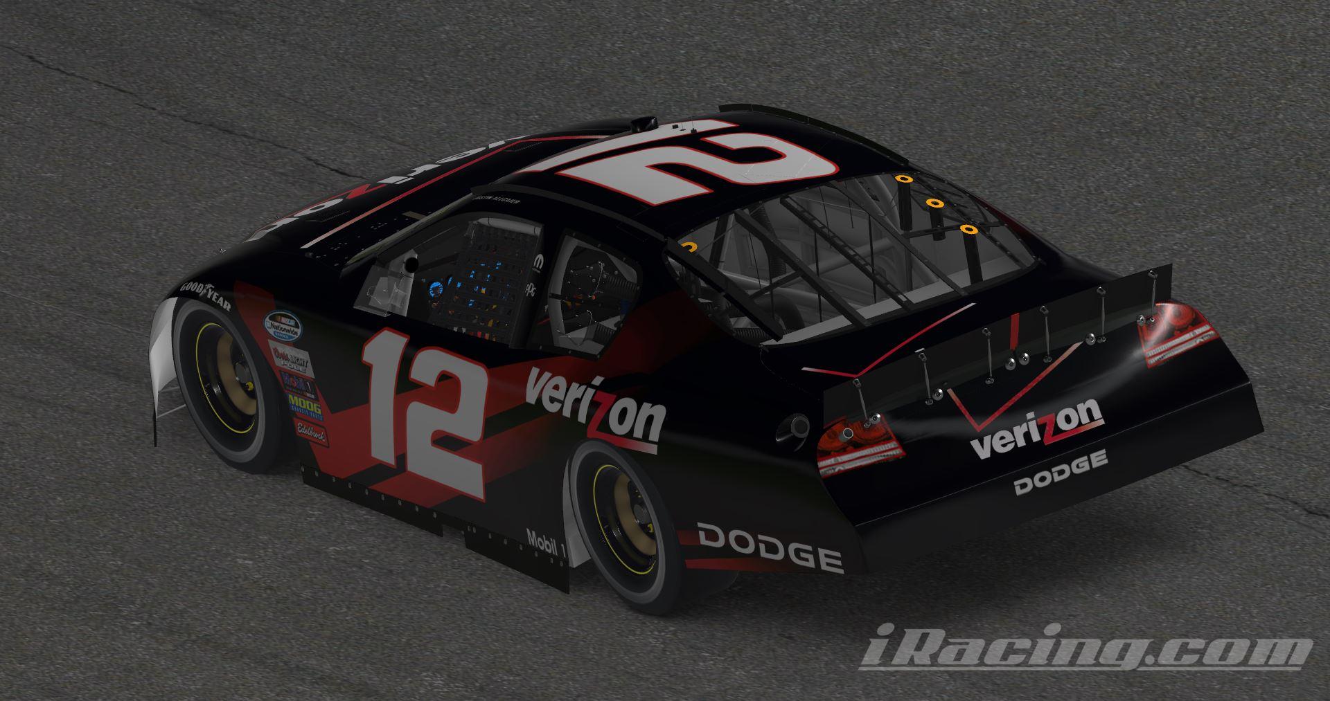 Preview of Justin Allgaiers #12 Verizon Dodge Charger by Brandon Tregembo