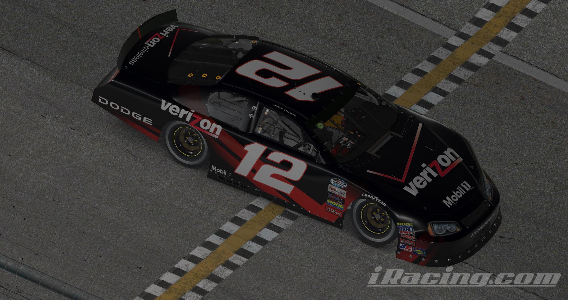 Preview of Justin Allgaiers #12 Verizon Dodge Charger by Brandon Tregembo