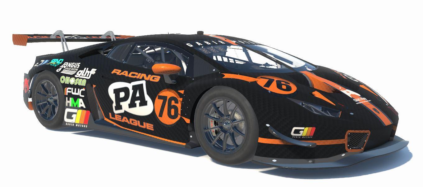 Preview of Penny Arcade Racing League Lambo GT3 EVO Black/Orange Variant 2023 by Scott Lear