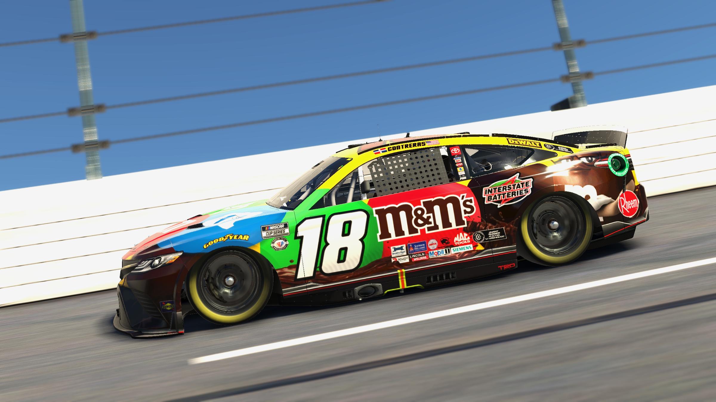 Preview of Aledam Contreras 2023 M&Ms #18 Camry (2012 Throwback) (Custom Number) by Aledam Contreras
