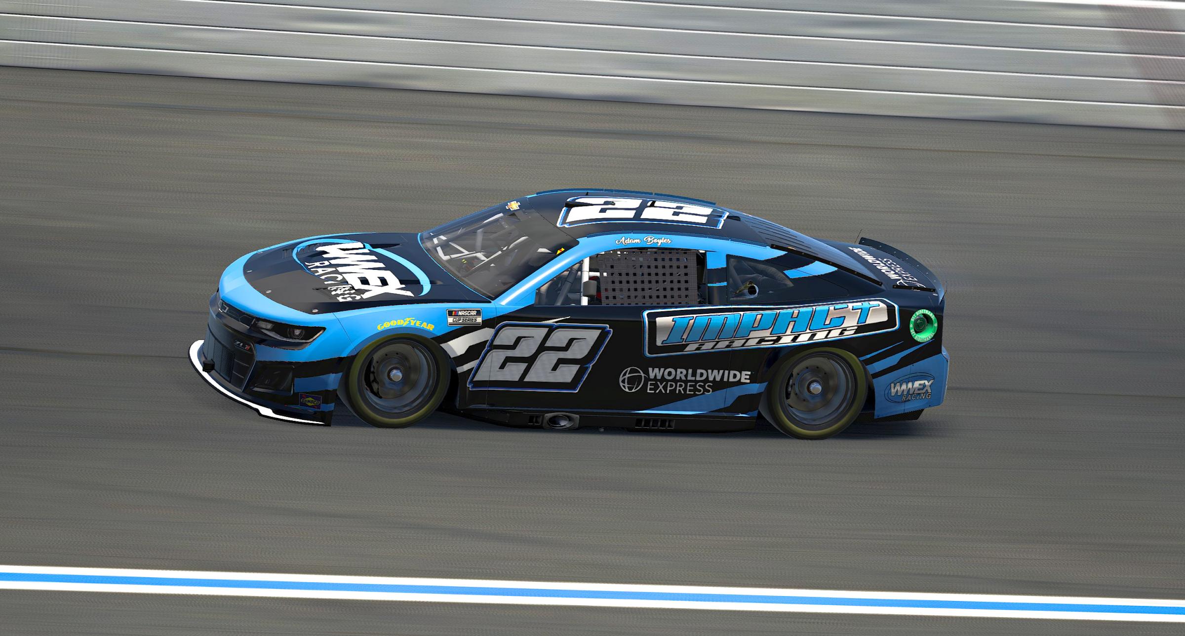 Preview of Adam Boyles No. 22 NASCAR NextGen Chevorlet Camaro ZL1 by Brandon Berrier