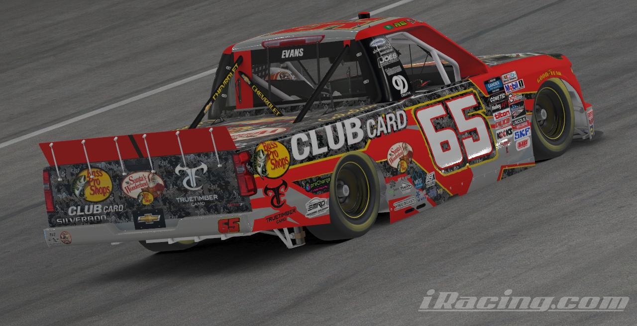 Preview of Rob Evans #65 Bass Pro Shops Club Card Silverado W/ Spec Map by Rob Evans