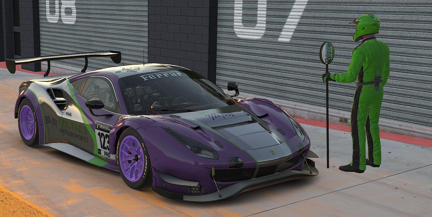 Preview of Ferrari 488 GT3 Evo 2020 - Epic Fails Motorsports - Standard Decals - Purple by Jacob Klein