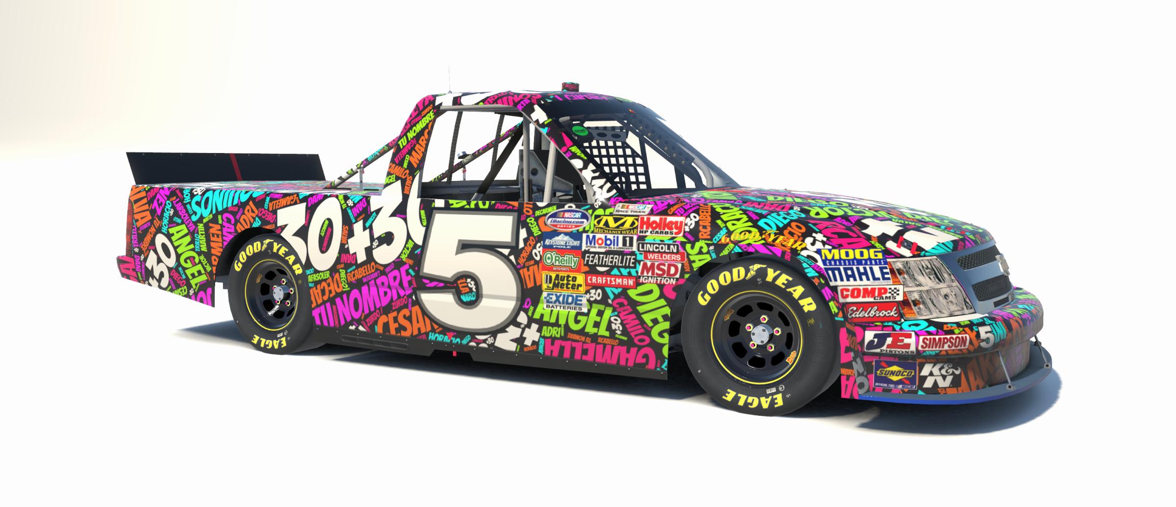 Preview of Legacy NASCAR Chevrolet Silverado Truck md30 nube nombres negro by Jes&uacute;s Arboleya