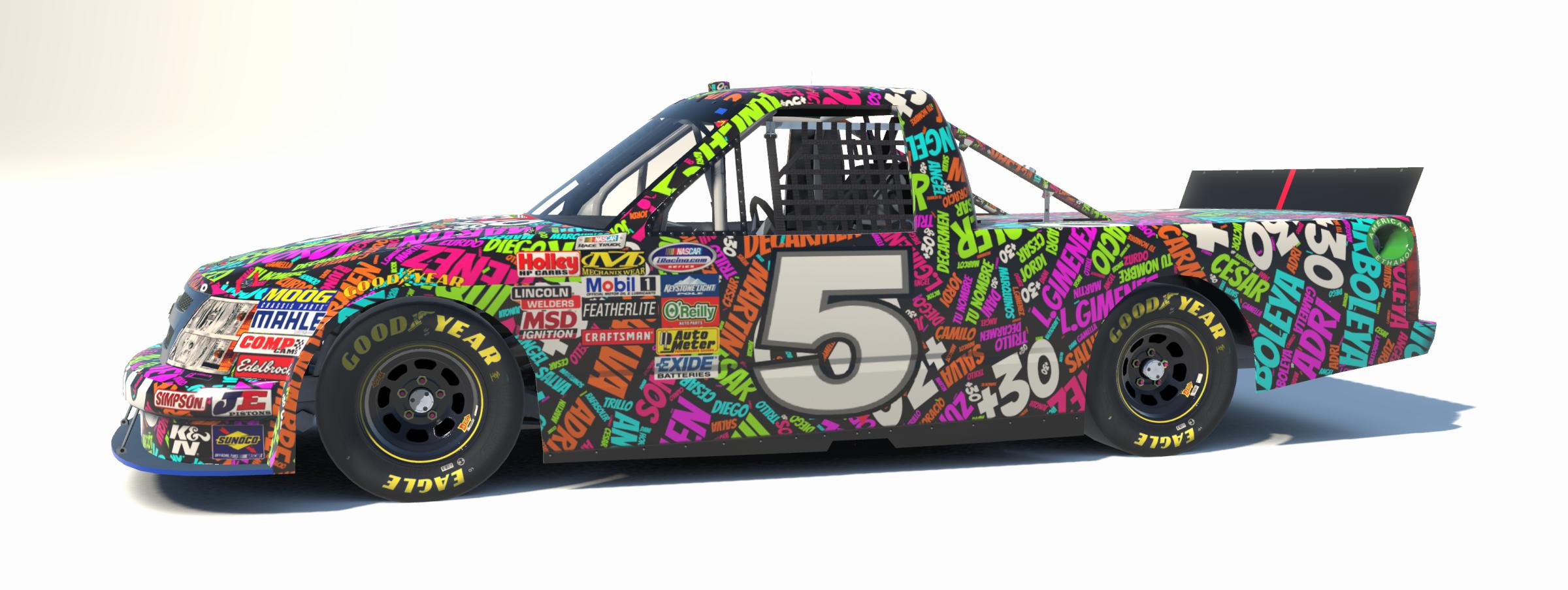 Preview of Legacy NASCAR Chevrolet Silverado Truck md30 nube nombres negro by Jes&uacute;s Arboleya