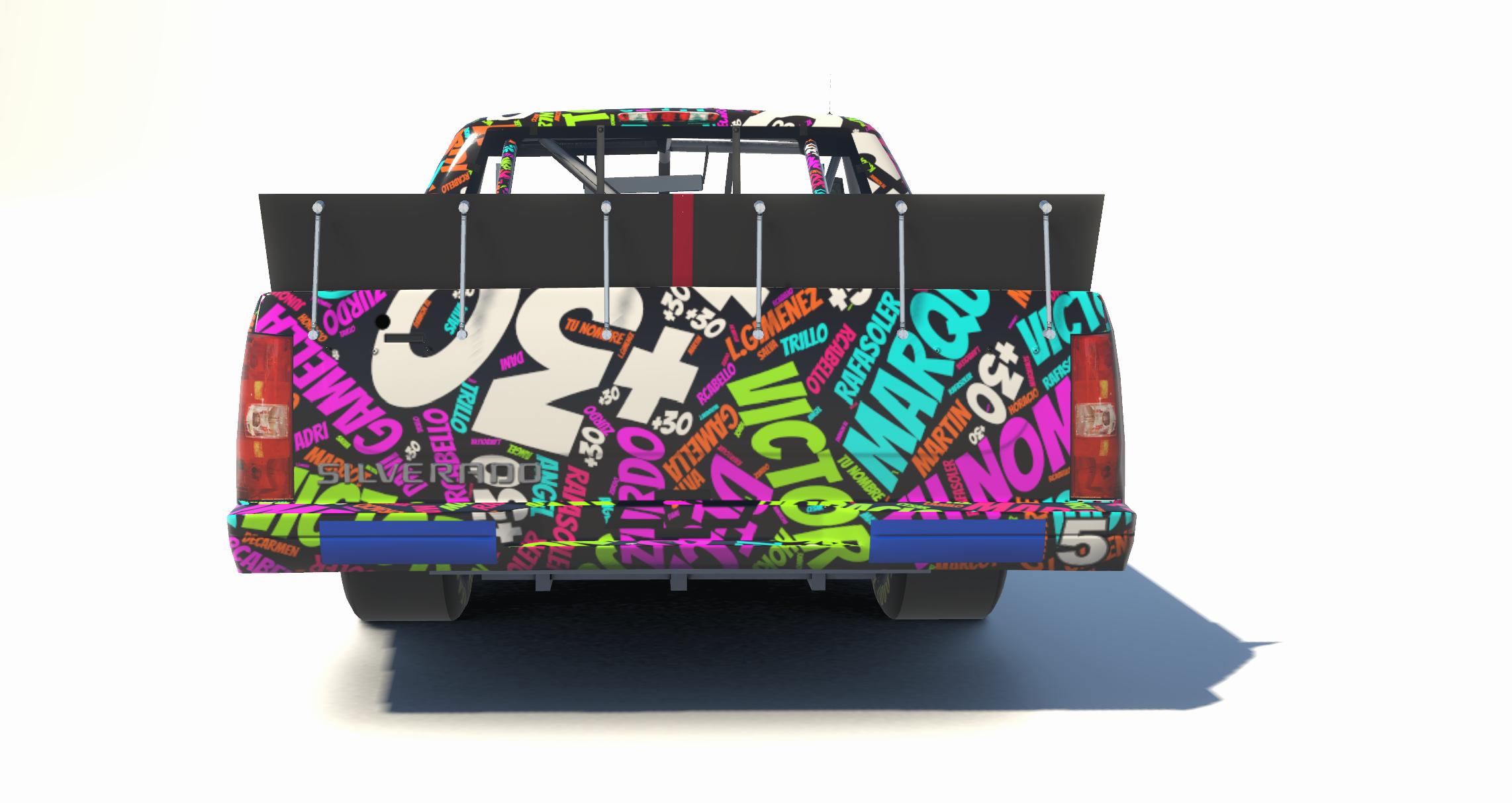 Preview of Legacy NASCAR Chevrolet Silverado Truck md30 nube nombres negro by Jes&uacute;s Arboleya