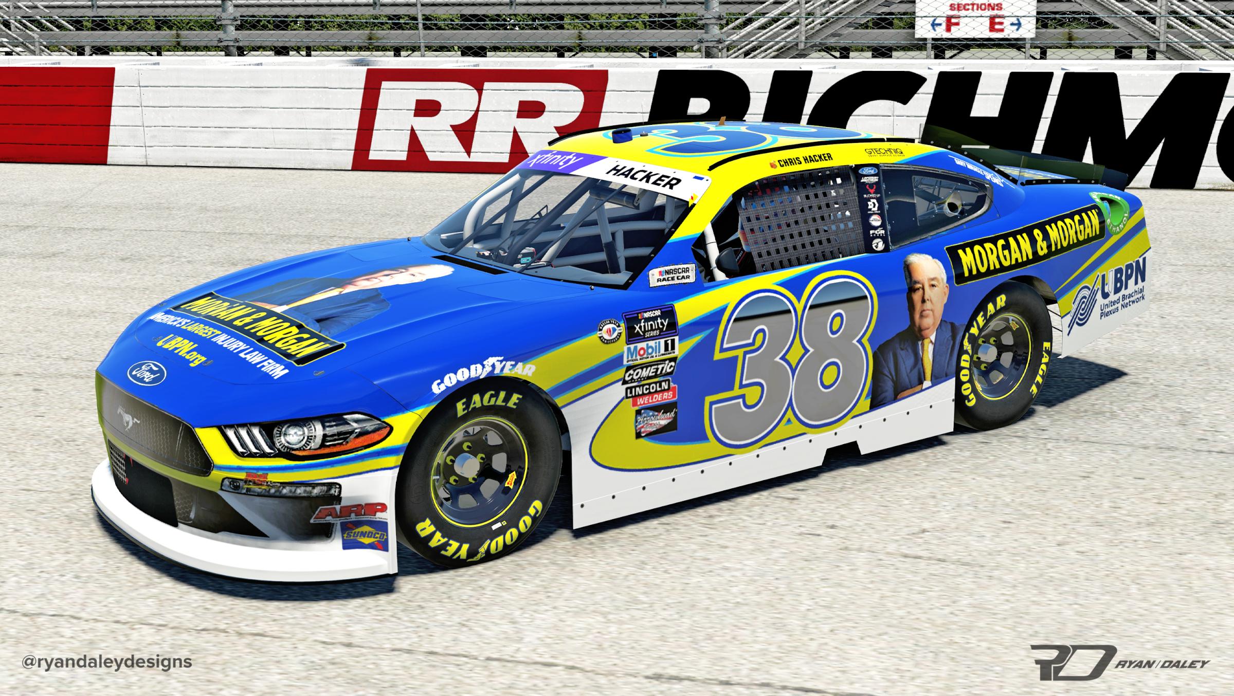 Official 2023 #38 Chris Hacker Morgan & Morgan No Numbers by Ryan Daley ...