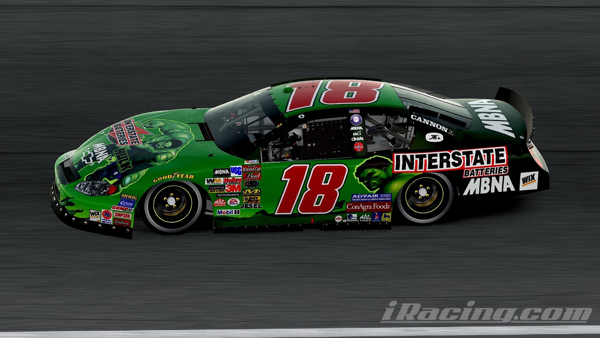 Preview of #18 Bobby Labonte 2003 The Hulk Chevrolet Monte Carlo Sim Stamped Number by Christian Budd