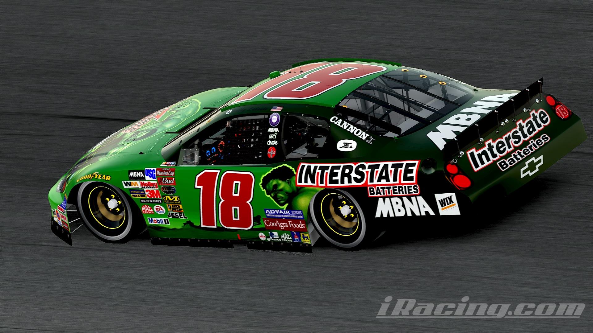 Preview of #18 Bobby Labonte 2003 The Hulk Chevrolet Monte Carlo Sim Stamped Number by Christian Budd