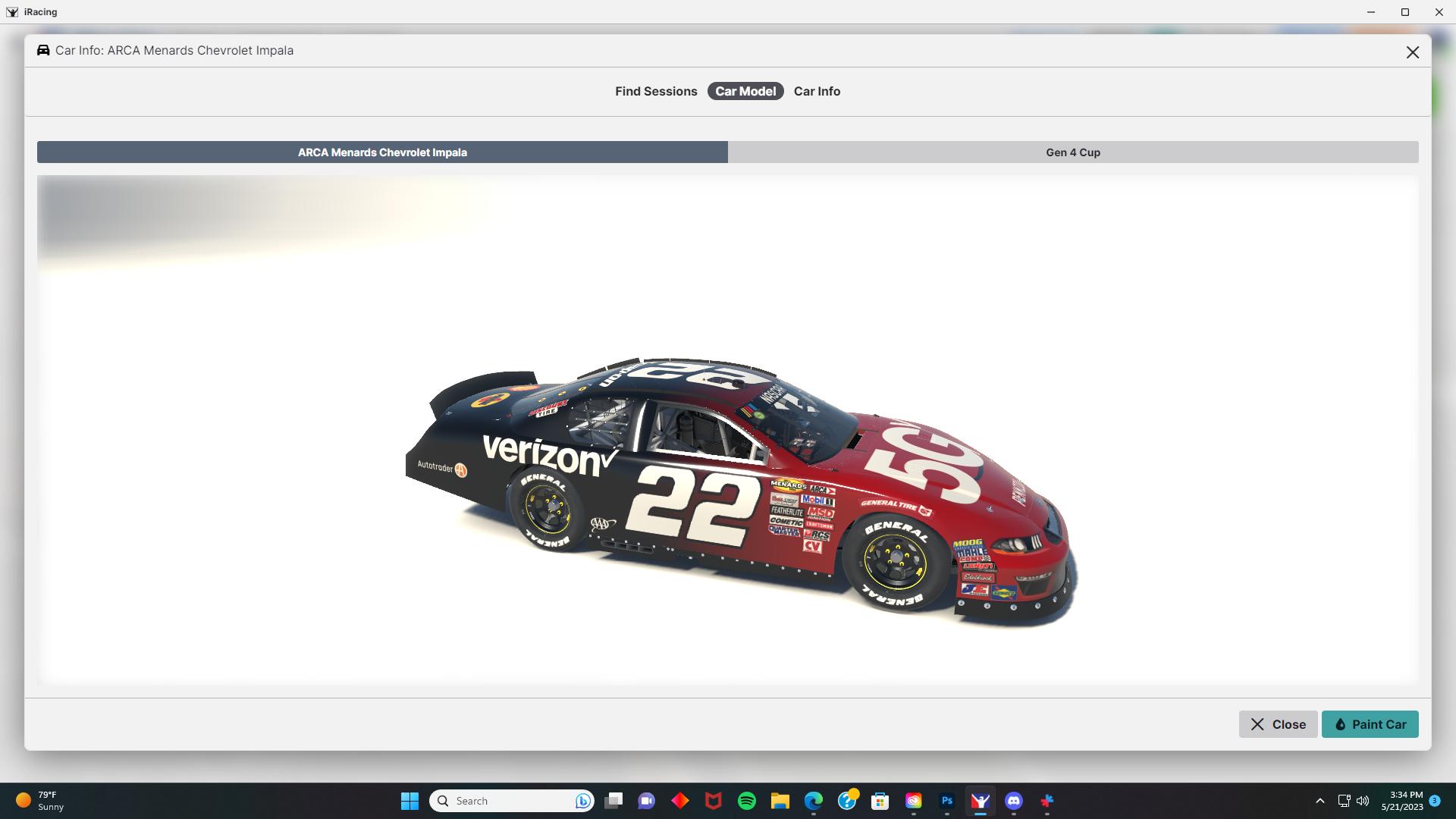 Preview of joey Logano Verizon arca paint (custom number) by Tyler Lehman2