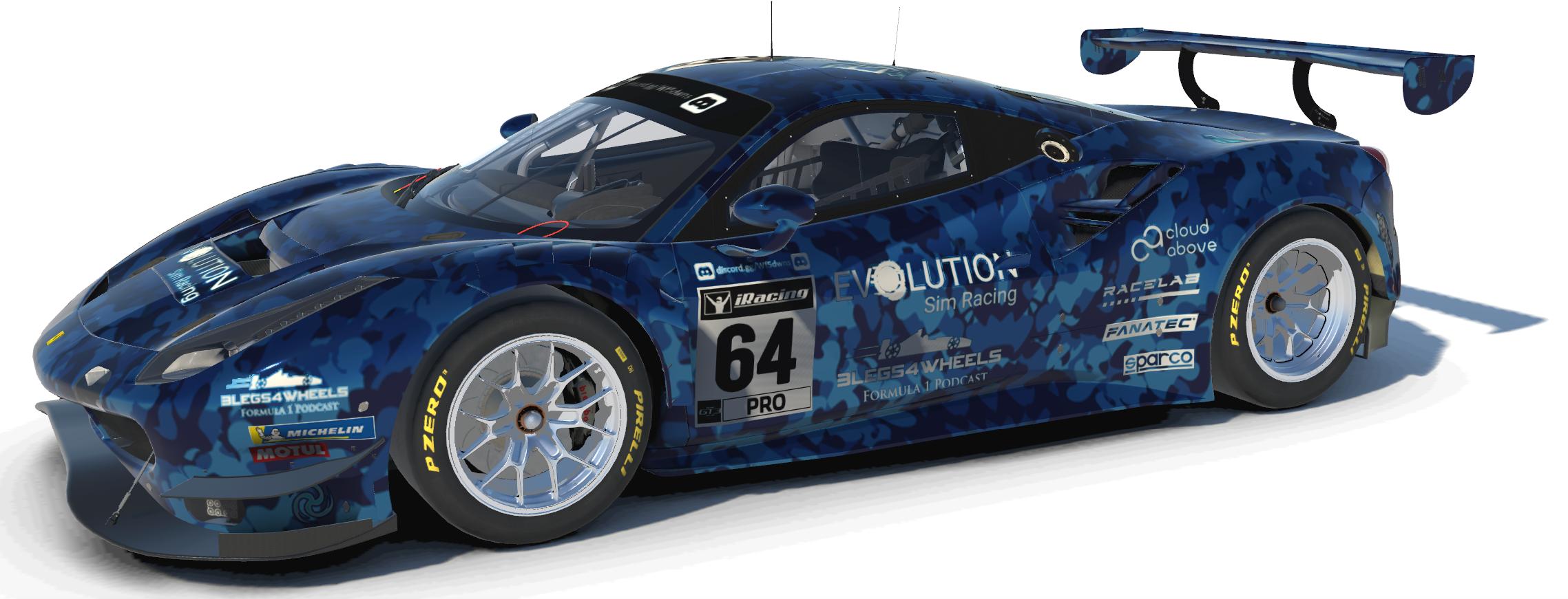 Evo Sim Racing 3L4W - Ferrari GT3 Evo - Blue Camo by Stephen Evason ...