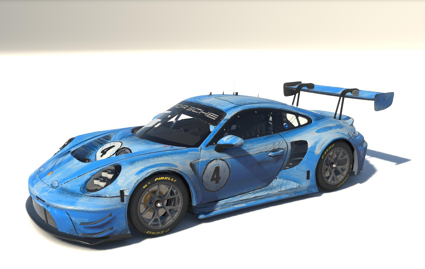 Preview of Pen Sketch with Blue Marker and Pencil Porsche GT3 - Cartoon - Comic - Anime by Adam Schnapper