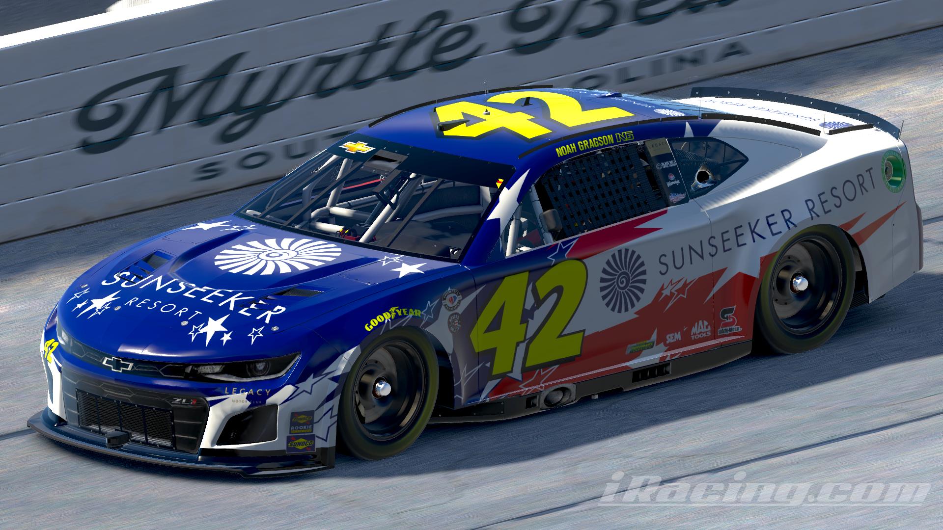 Preview of Noah Gragson 2023 Sunseeker Resort Jimmie Johnson Throwback Chevrolet Camaro ZL1 by Leighton B Sibille