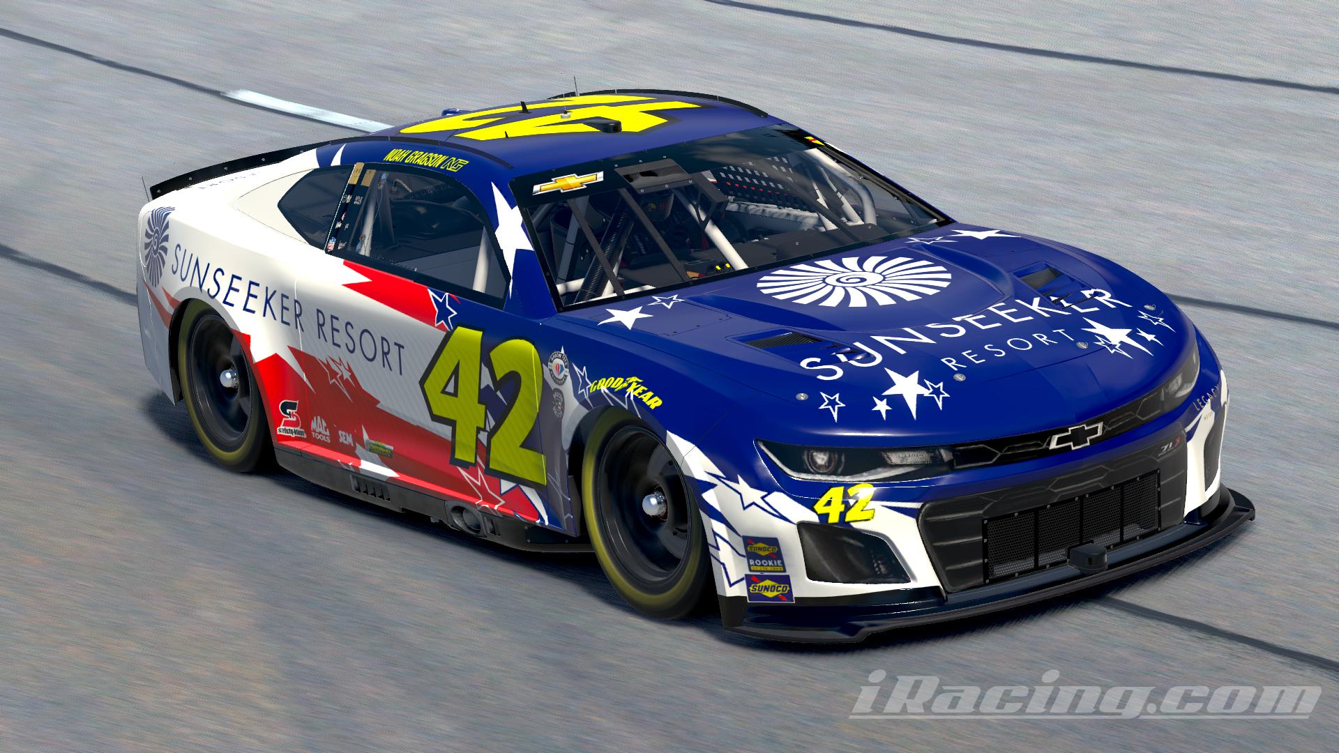 Preview of Noah Gragson 2023 Sunseeker Resort Jimmie Johnson Throwback Chevrolet Camaro ZL1 by Leighton B Sibille