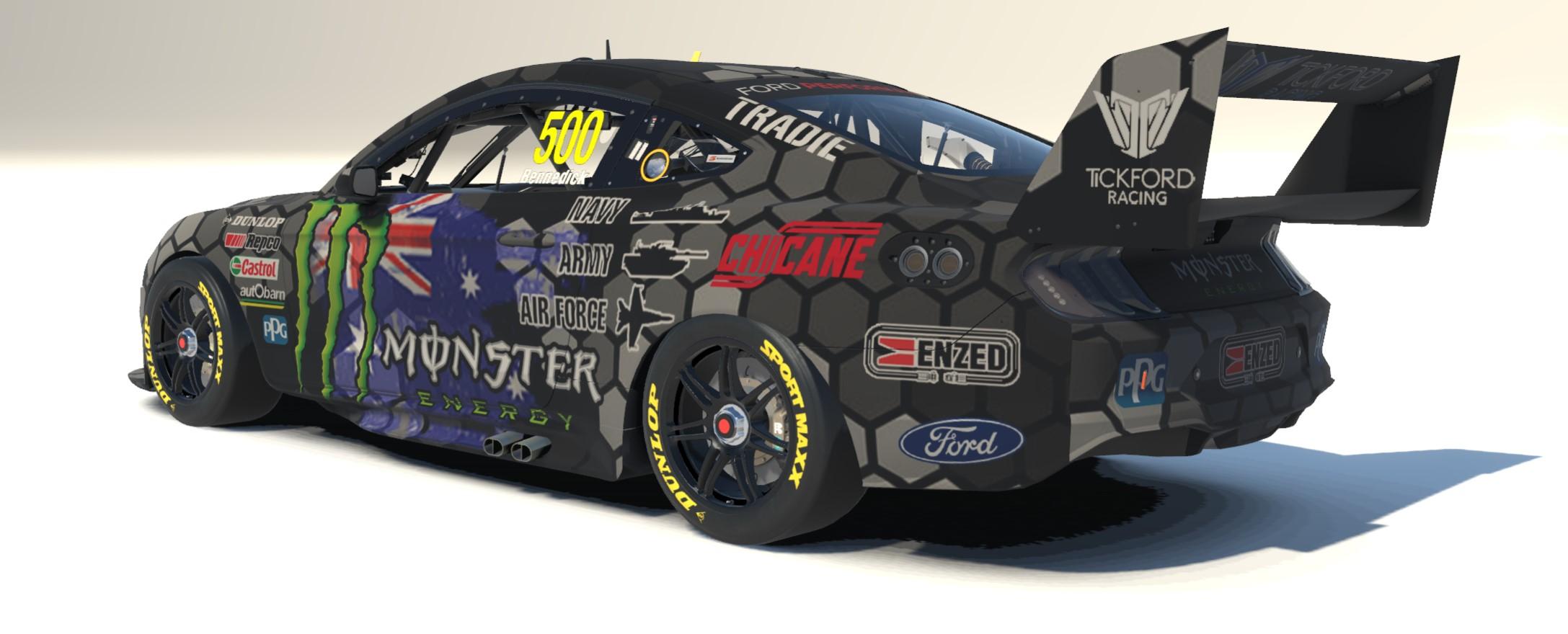 Preview of Supercars Ford Mustang GT Monster Armed Forces 2023 by Drew Bennedick