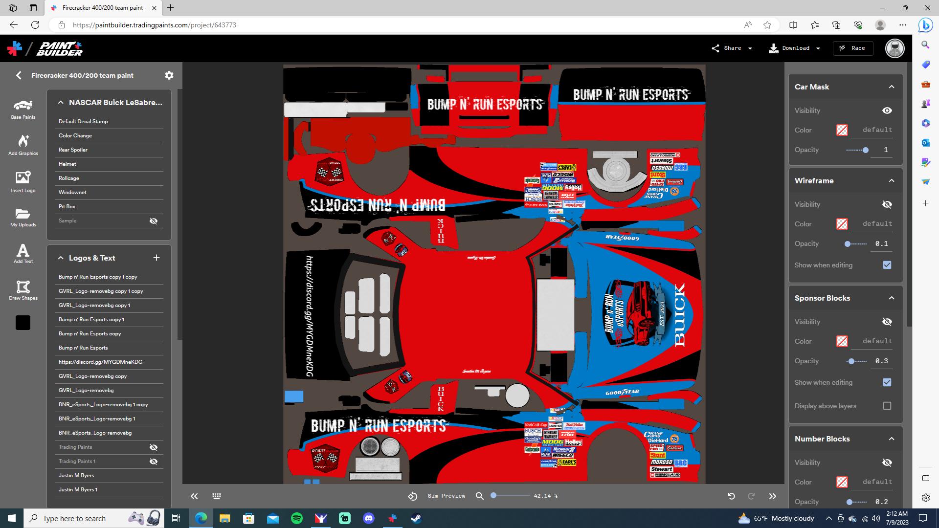 Preview of Firecracker 400/200 team paint by Justin M Byers
