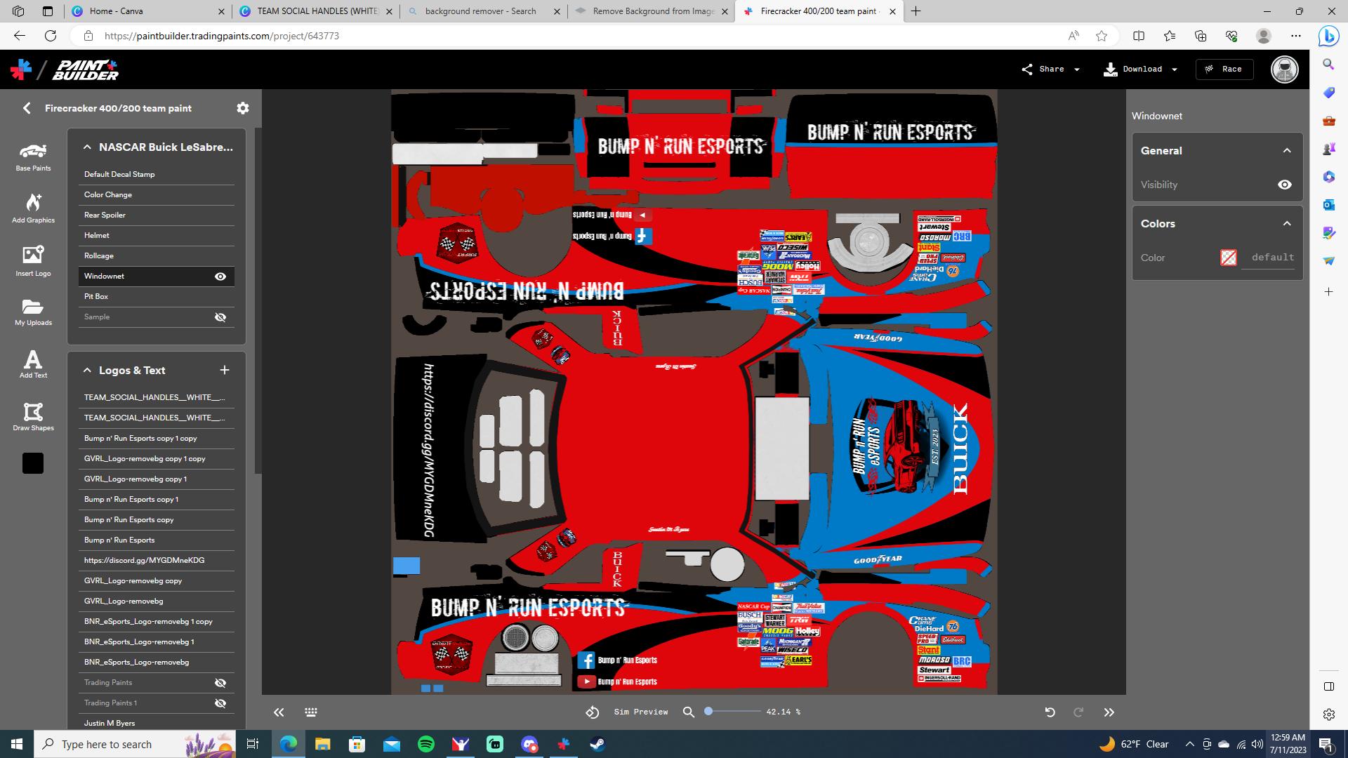 Preview of Firecracker 400/200 team paint by Justin M Byers