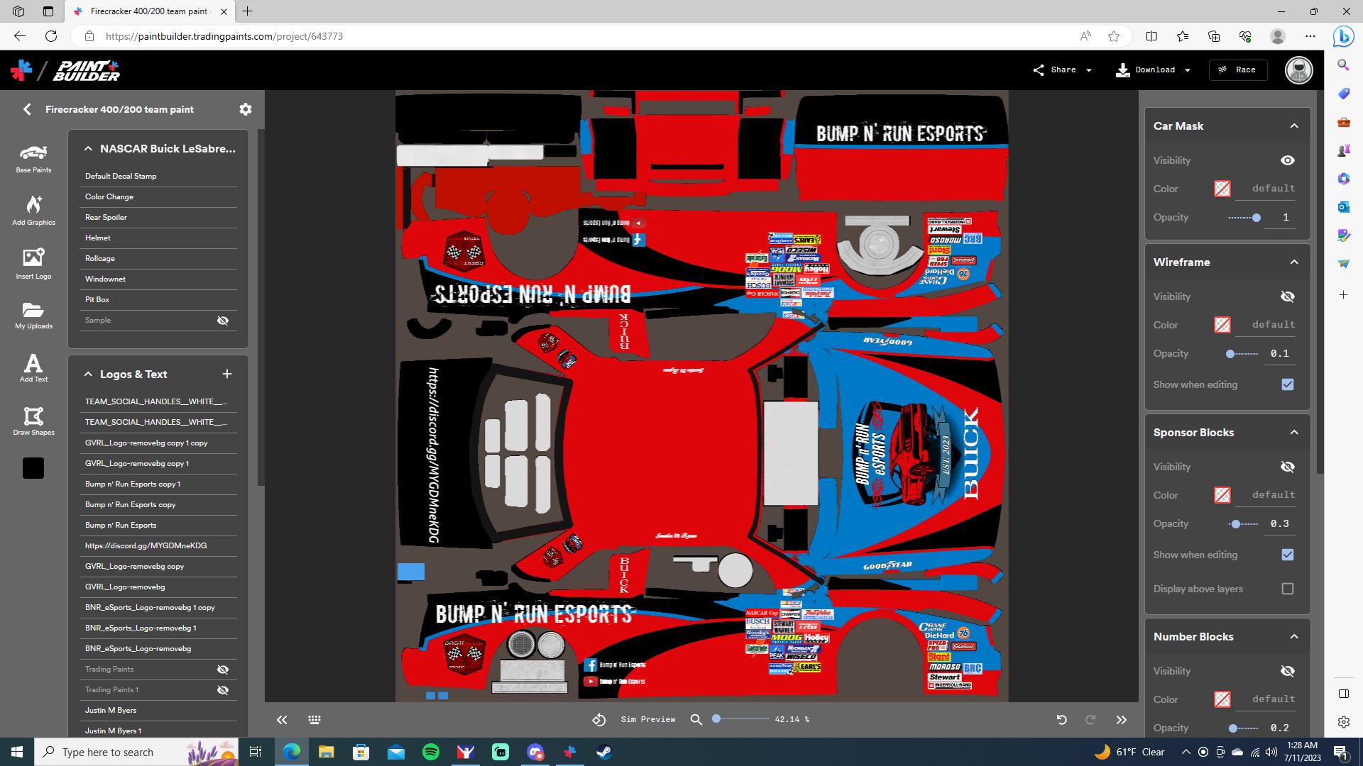 Preview of Firecracker 400/200 team paint by Justin M Byers