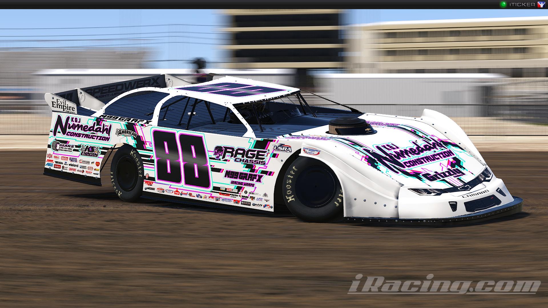 Preview of Cavin Baumler Dirt Late Model White Sim Stamped by Logan Monteith