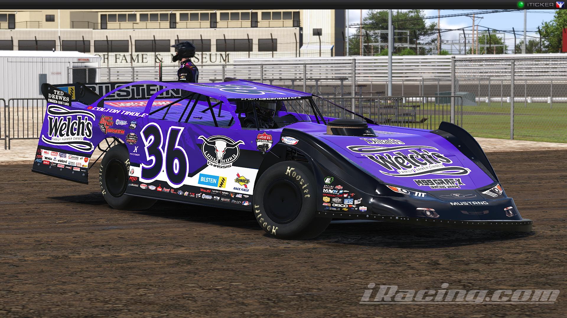Preview of Colton Tindle Dirt Late Model Sim Stamped by Logan Monteith