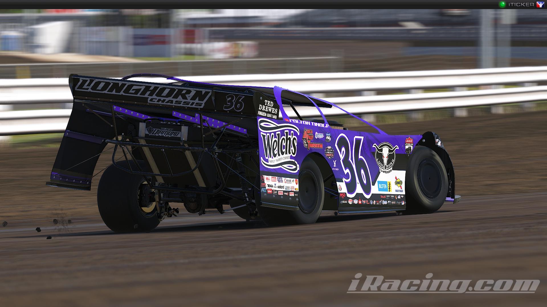 Preview of Colton Tindle Dirt Late Model Sim Stamped by Logan Monteith