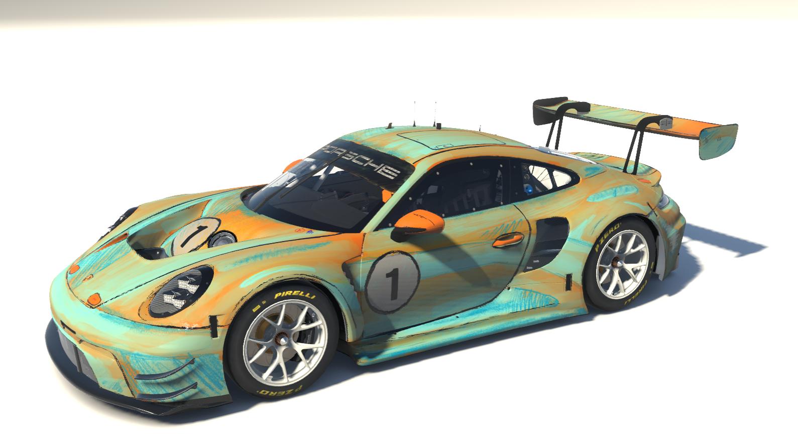 Preview of Pen Sketch with Sunset Marker and Pencil Porsche GT3 - Cartoon - Comic - Anime by Adam Schnapper