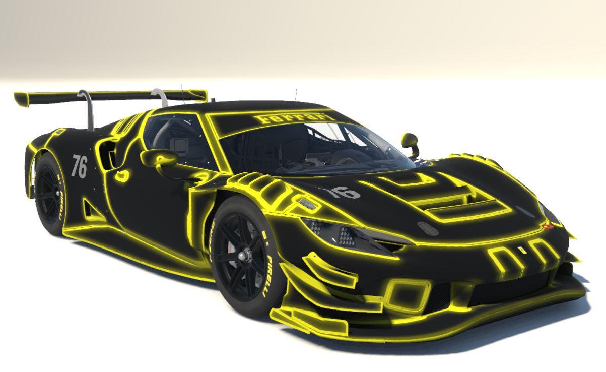 Preview of Ferrari 296 GT3 Tron Outline Yellow by Scott Lear