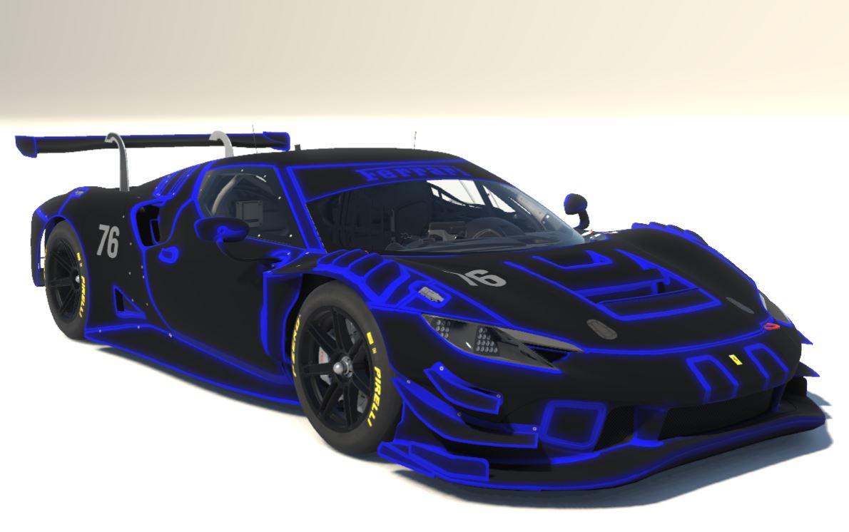 Preview of Ferrari 296 GT3 Tron Outline Blue by Scott Lear