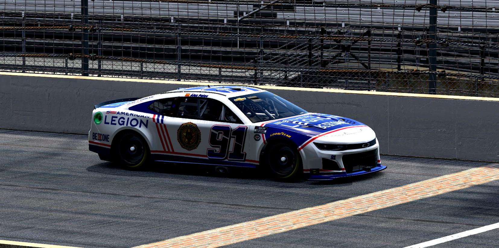 Preview of Álex Palou American Legion Project 91 Concept w/ Sim-Stamped Number by Leander Tauro