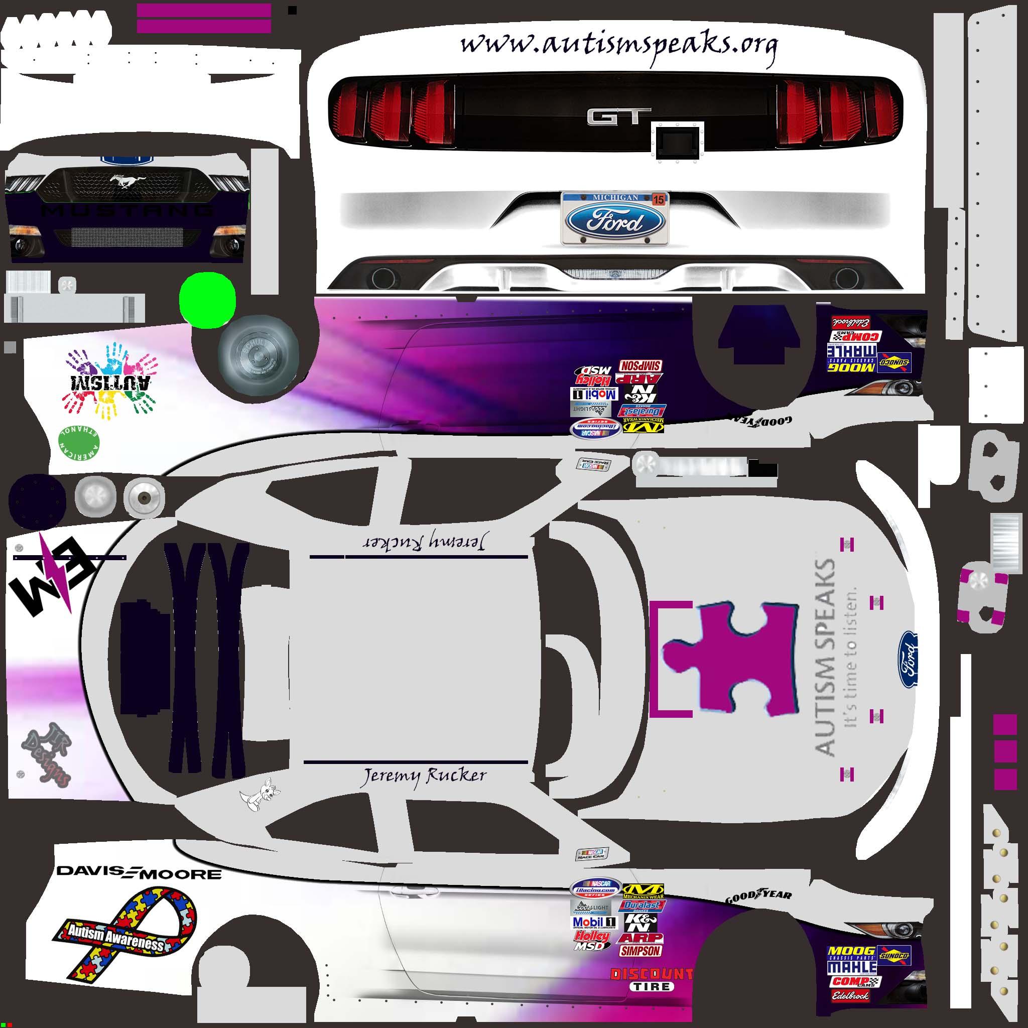 Preview of Autism Speaks Ford Mustang by Jeremy Rucker2