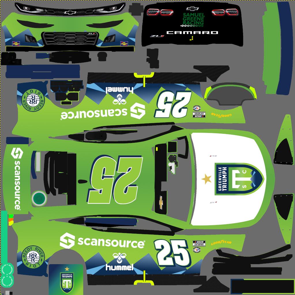 Preview of Custom Number 25 Greenville Triumph NextGen Camaro by Samuel Greene