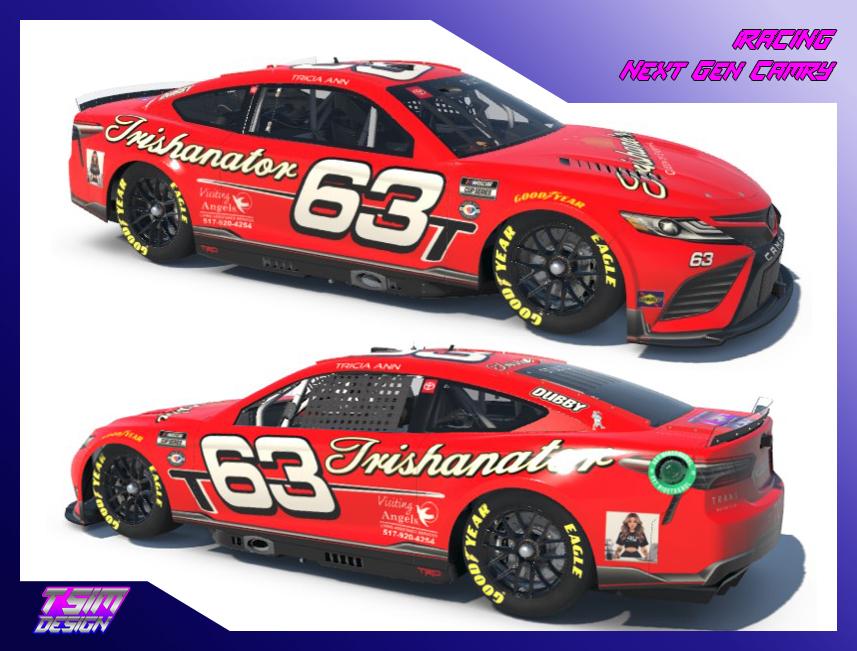 Preview of #63 Tricia Ann Trishanator Dale Jr. Throwback Next Gen Toyota Camry by Zachary S.
