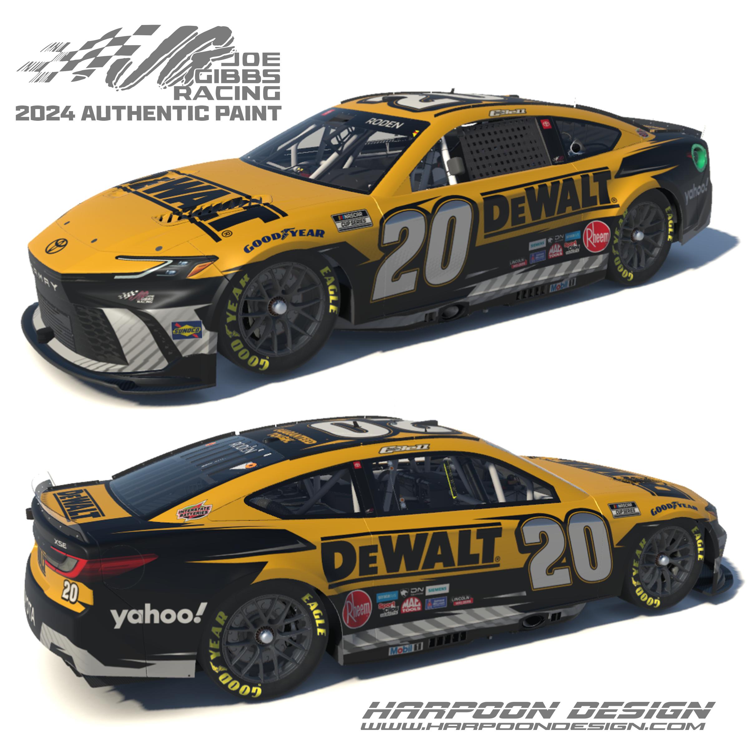 2024 JGR Christopher Bell Dewalt Camry No Num by Brantley Roden