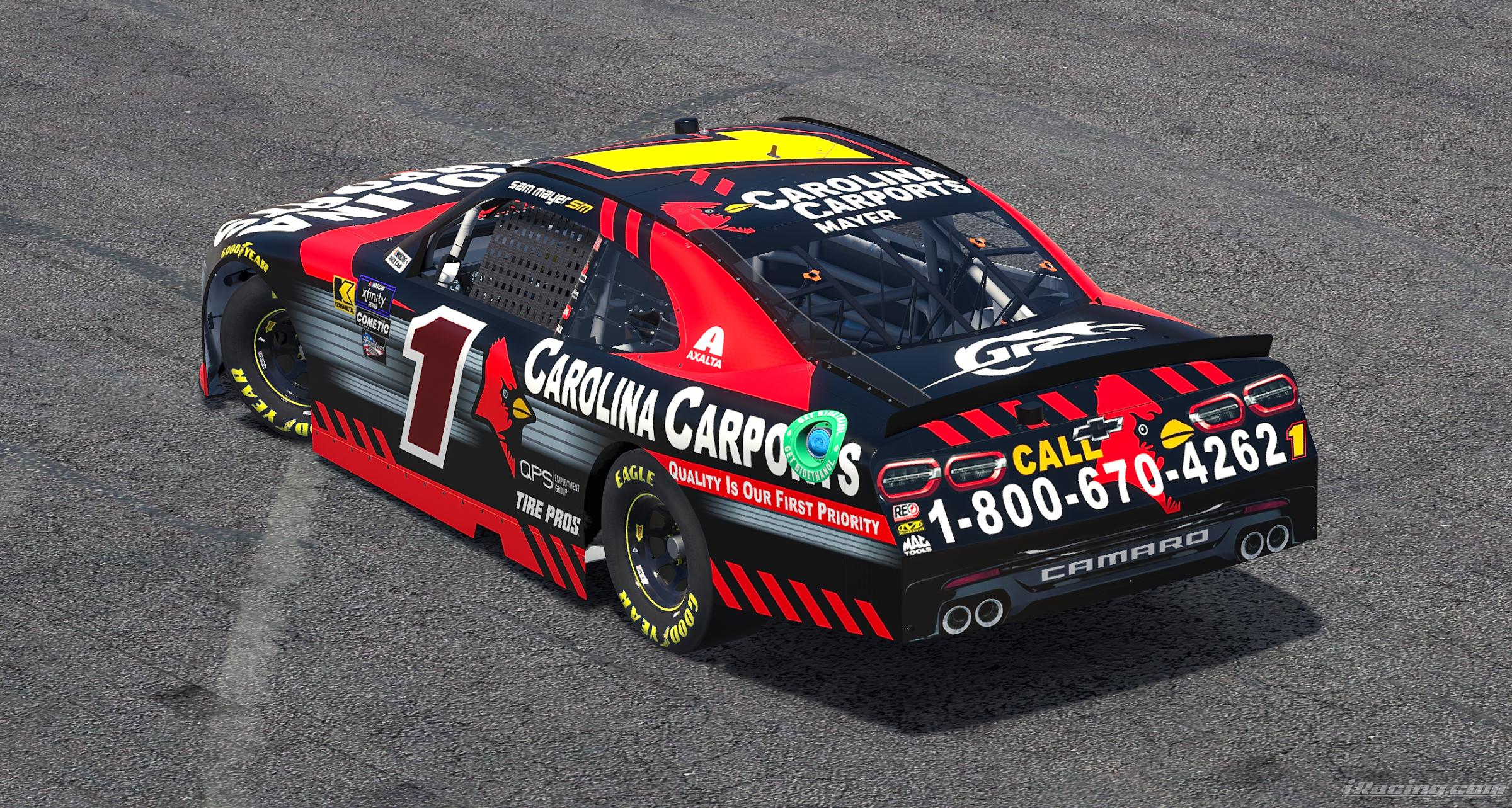 Preview of 2024 Sam Mayer Carolina Carports Camaro (No #s) by Ryan A Williams