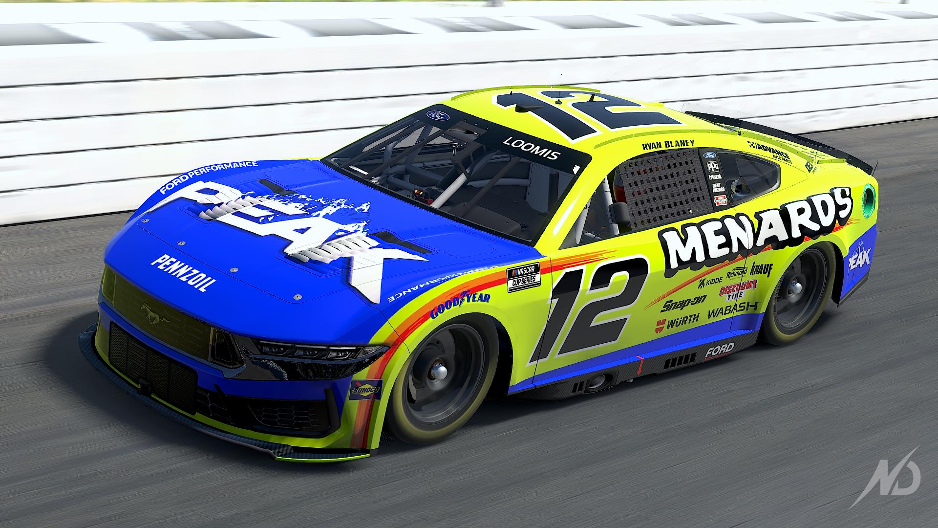 Ryan Blaney #12 Menards/Peak 2024 by Colton Loomis - Trading Paints
