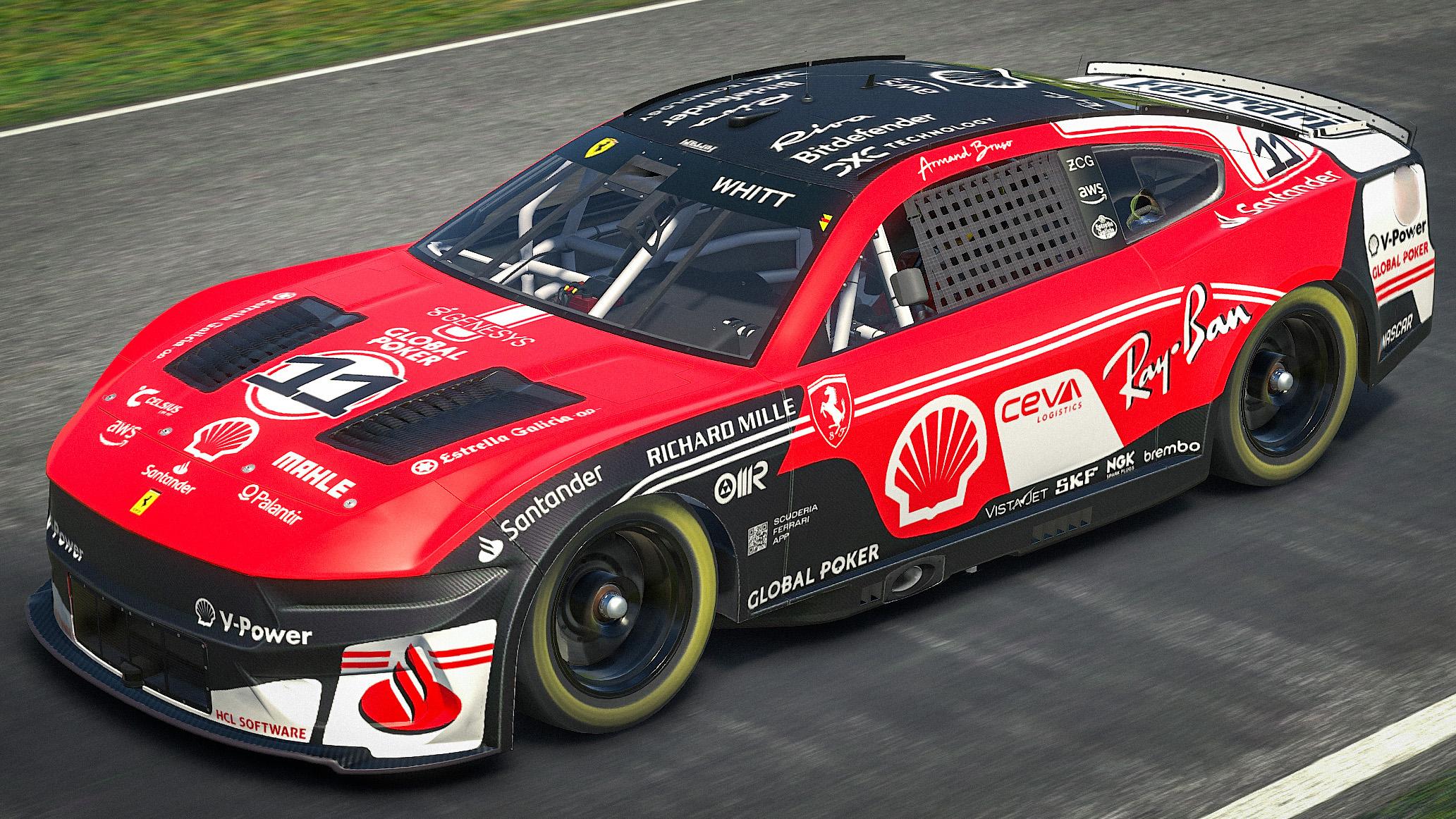 Preview of Ferrari Vegas Style NASCAR Ford Mustang GT3 by Alex Whitt