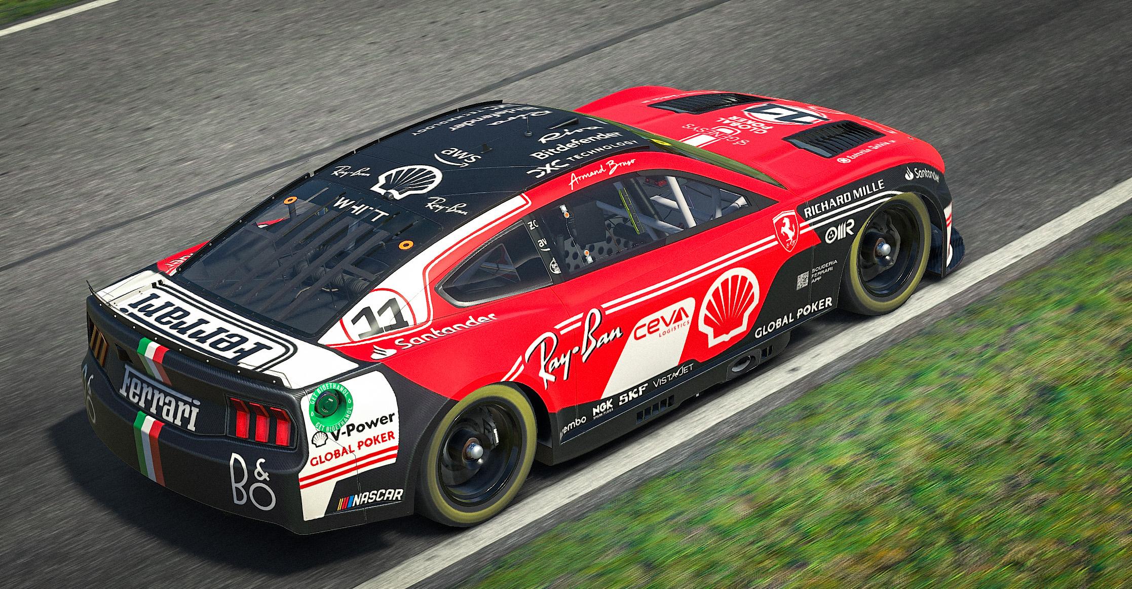 Preview of Ferrari Vegas Style NASCAR Ford Mustang GT3 by Alex Whitt