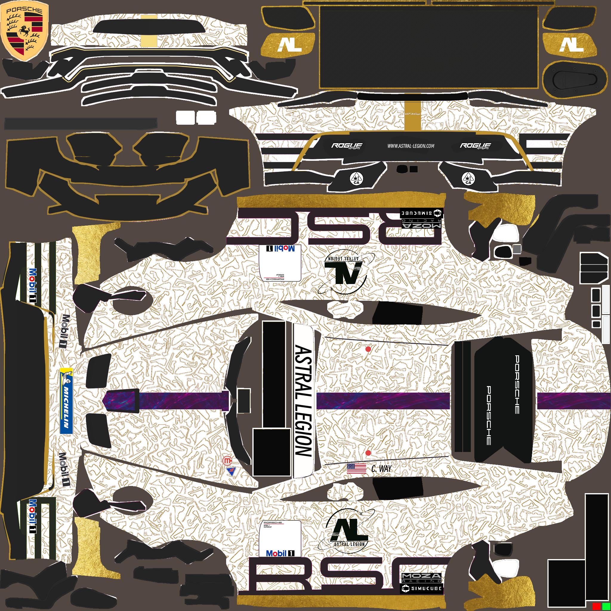 Preview of Porsche 992 Cup astral gold by Curtis Way