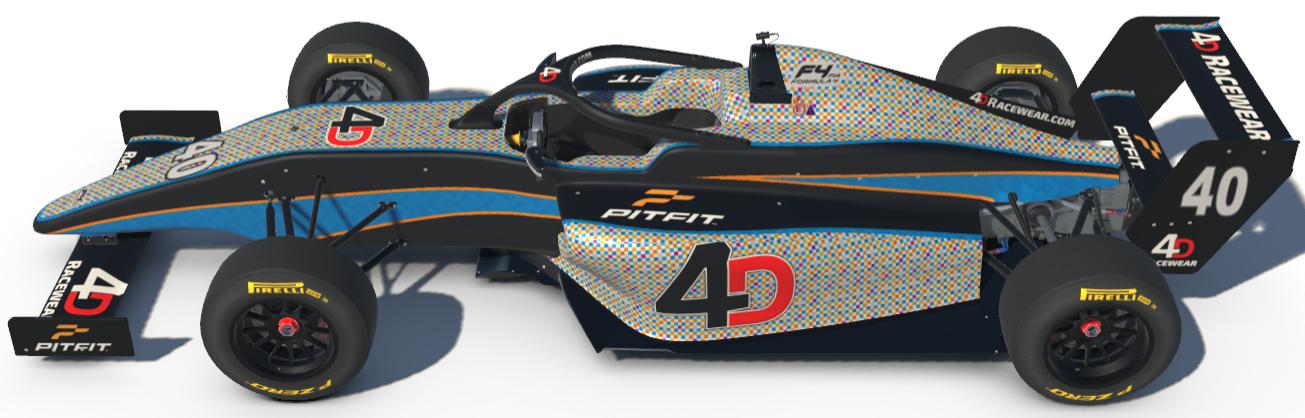 Preview of 4DRacewear.com PitFit F4 Confetti Gold blue by Jim H.