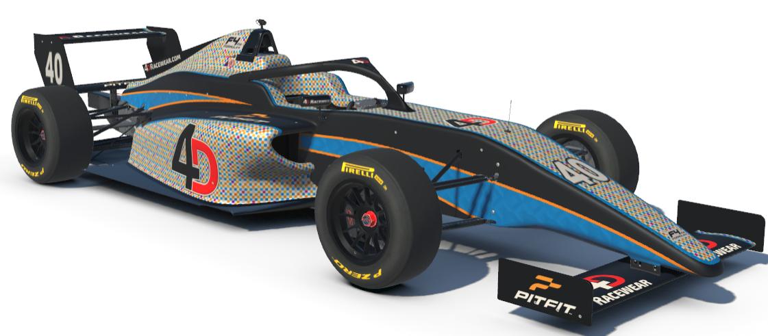 Preview of 4DRacewear.com PitFit F4 Confetti Gold blue by Jim H.