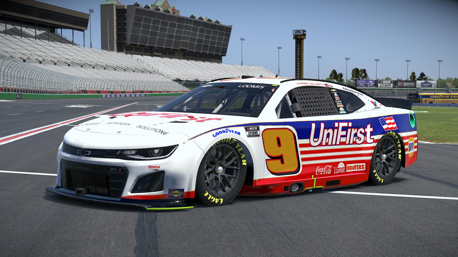 Preview of Chase Elliott Unifirst Throwback 2024 Sim Stamped by Colton Loomis
