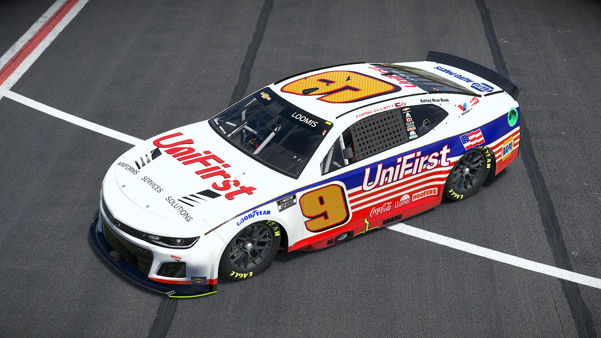 Preview of Chase Elliott Unifirst Throwback 2024 Sim Stamped by Colton Loomis