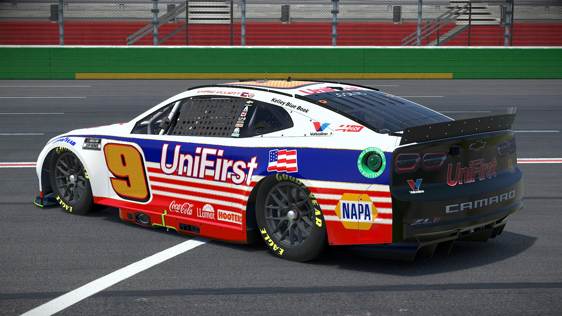 Preview of Chase Elliott Unifirst Throwback 2024 Sim Stamped by Colton Loomis