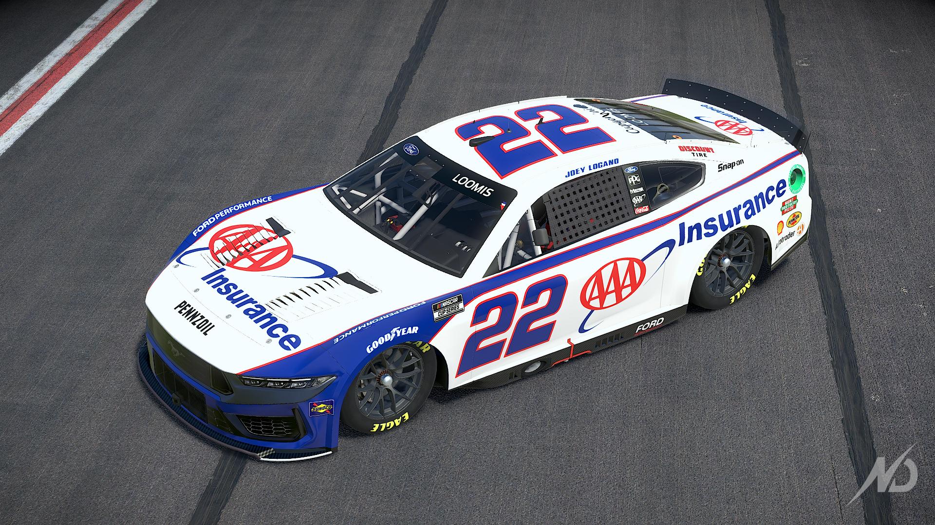 Preview of Joey Logano AAA Insurance 2024 Sim Stamped by Colton Loomis